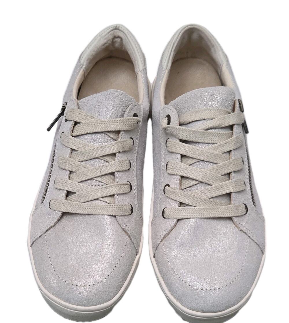 Revitalign Women's Orthotic Suede Lace Up Zipper Sneaker Casual Shoe Size-10D